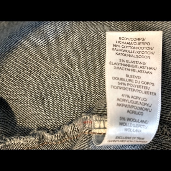 𝅺SILVER JEANS DENIM JACKET WITH SWEATER SLEEVES-XS - Picture 7 of 12